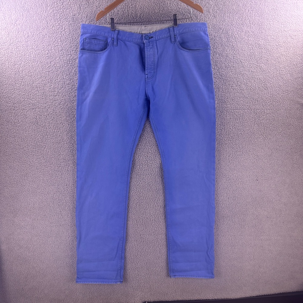 Burberry Brit Mens 40x34 Blue Cotton Straight Leg Pants Periwinkle Nova Check